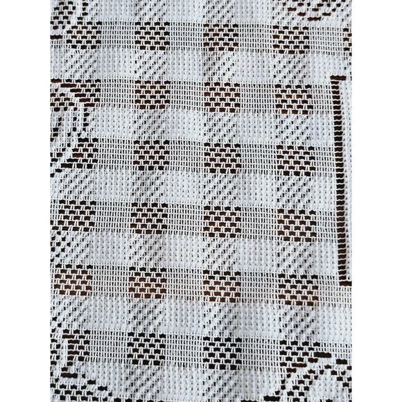 Vintage White Lace Table Runner Heart Apple Design Cotton Blend No Tag - Picture 5 of 8